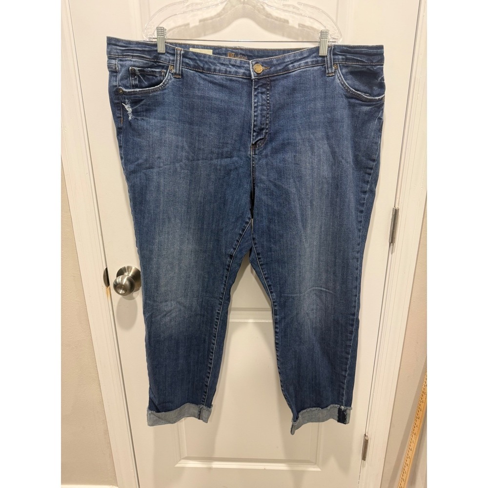 Kut from the Kloth Womens Ankle Straight Leg Amy Jeans Blue 24W